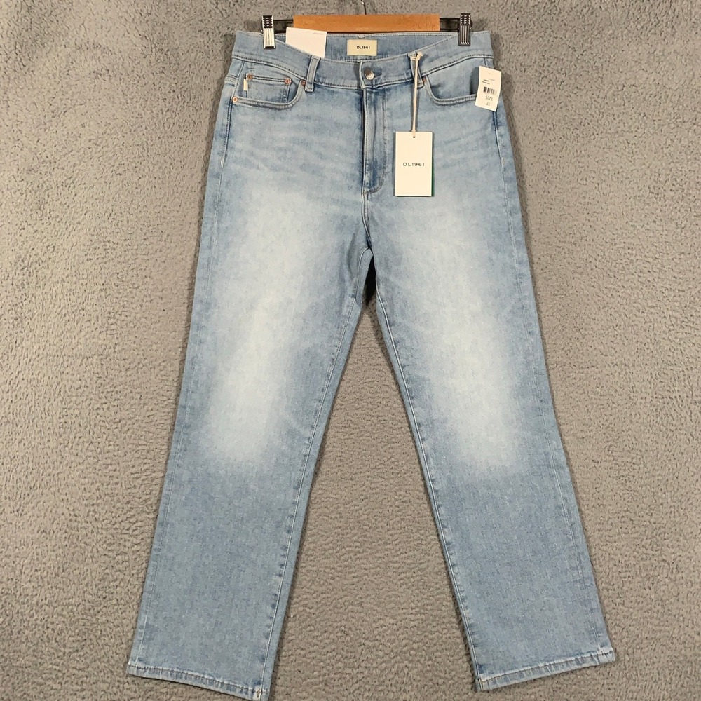 DL1961 Halle Straight Jeans Women's 31 Light Blue High Rise Instasculpt Fountain